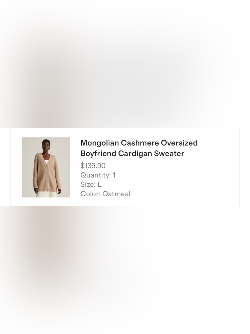 Quince Mongolian Cashmere Oversized Boyfriend Cardigan Sweater Oatmeal size L - Picture 7 of 16